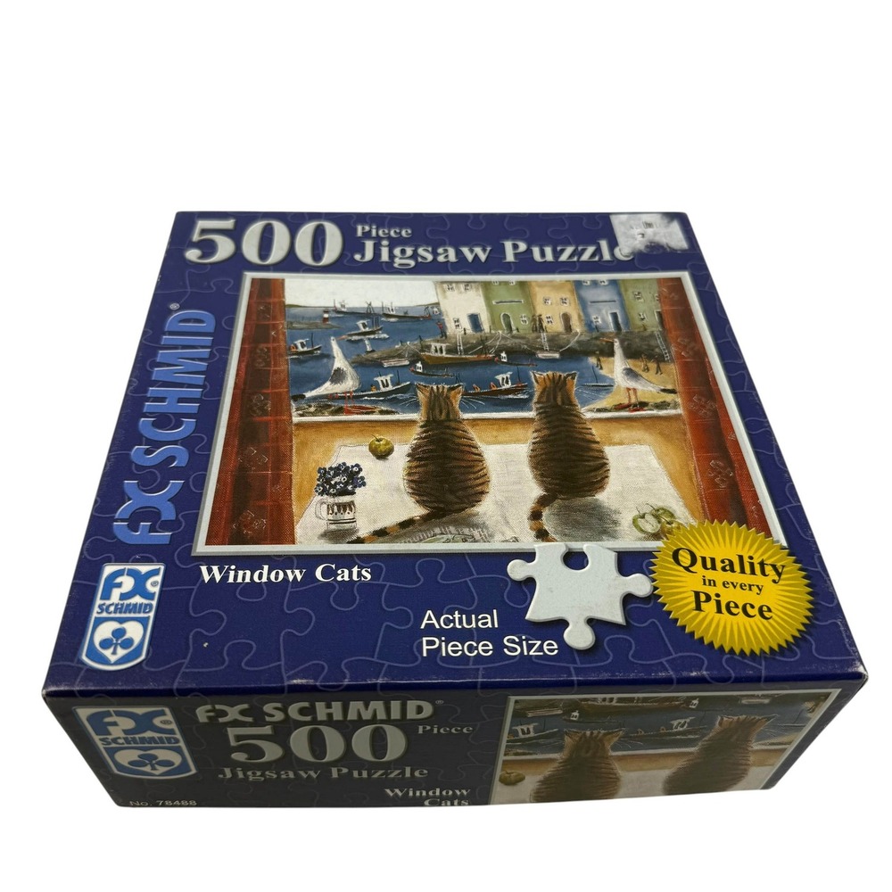 FX Schmid Window Cats 500 Piece Jigsaw Puzzle Rebecca Lardner Art 78488 2008